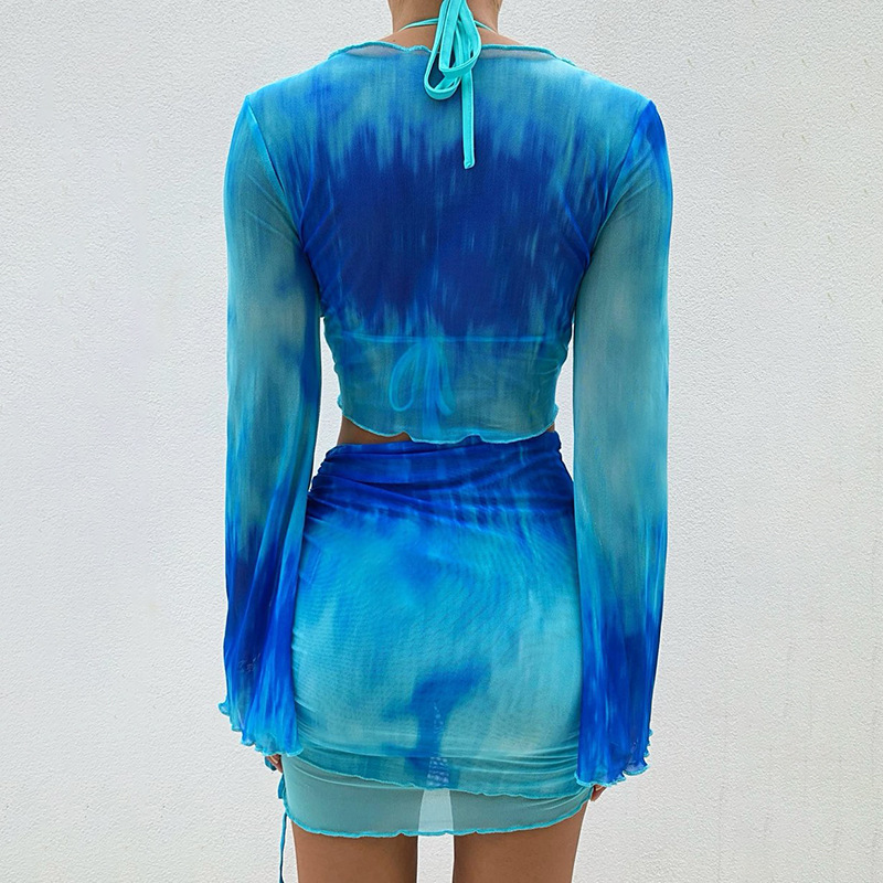 Nsangu Sexy Two Piece Set Blue - Crop Top Crochet review and price