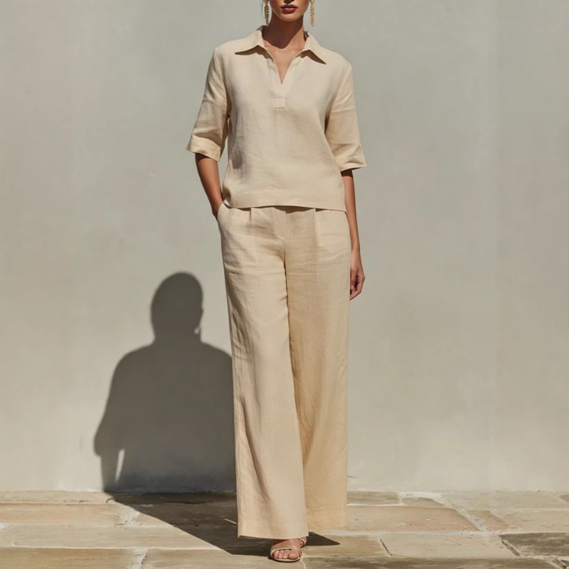 Women Minimalist Vacation Two  - Linen Pant Wide review and price