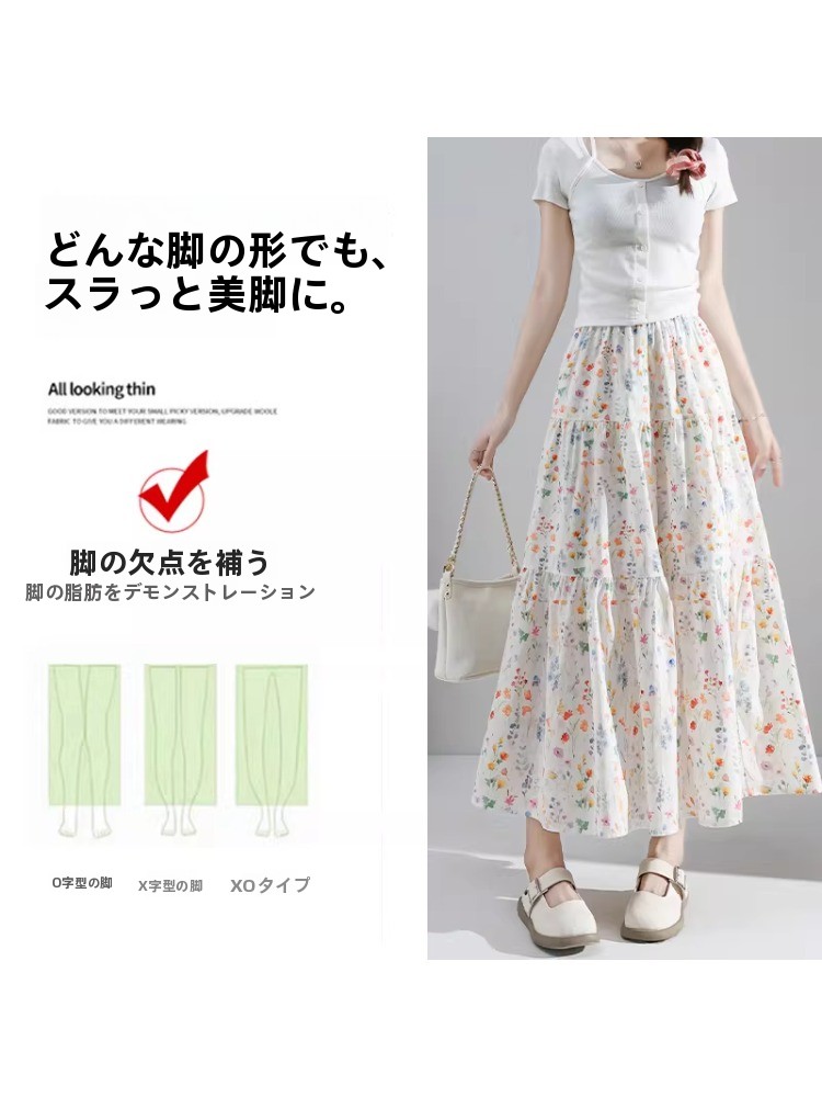 plus Size Floral Print A-Line  - Midi Skirt Floral review and price