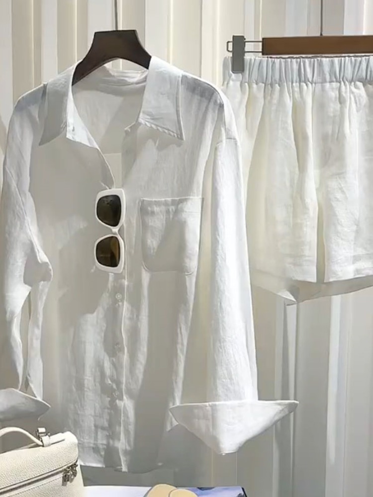 Summer Women's Linen Shirt Set - Linen Pant Wide review and price
