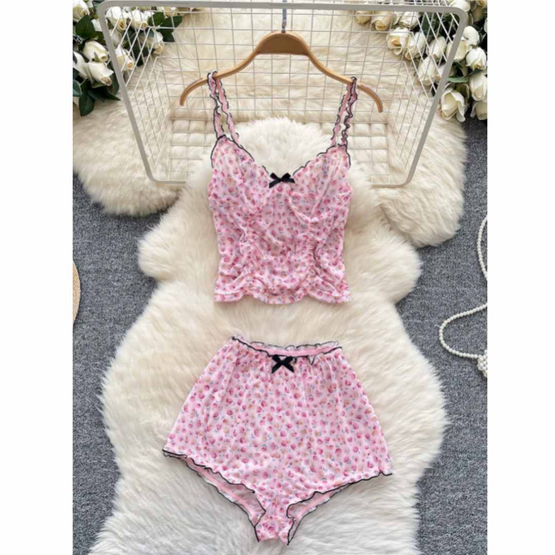 Women Sweet Homewear Suits Flo - Romper Floral Print review and price