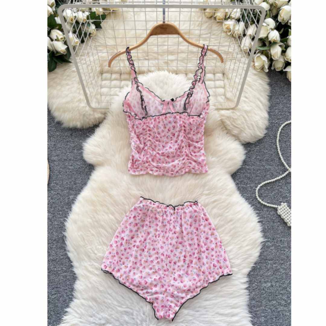 Women Sweet Homewear Suits Flo - Romper Floral Print review and price
