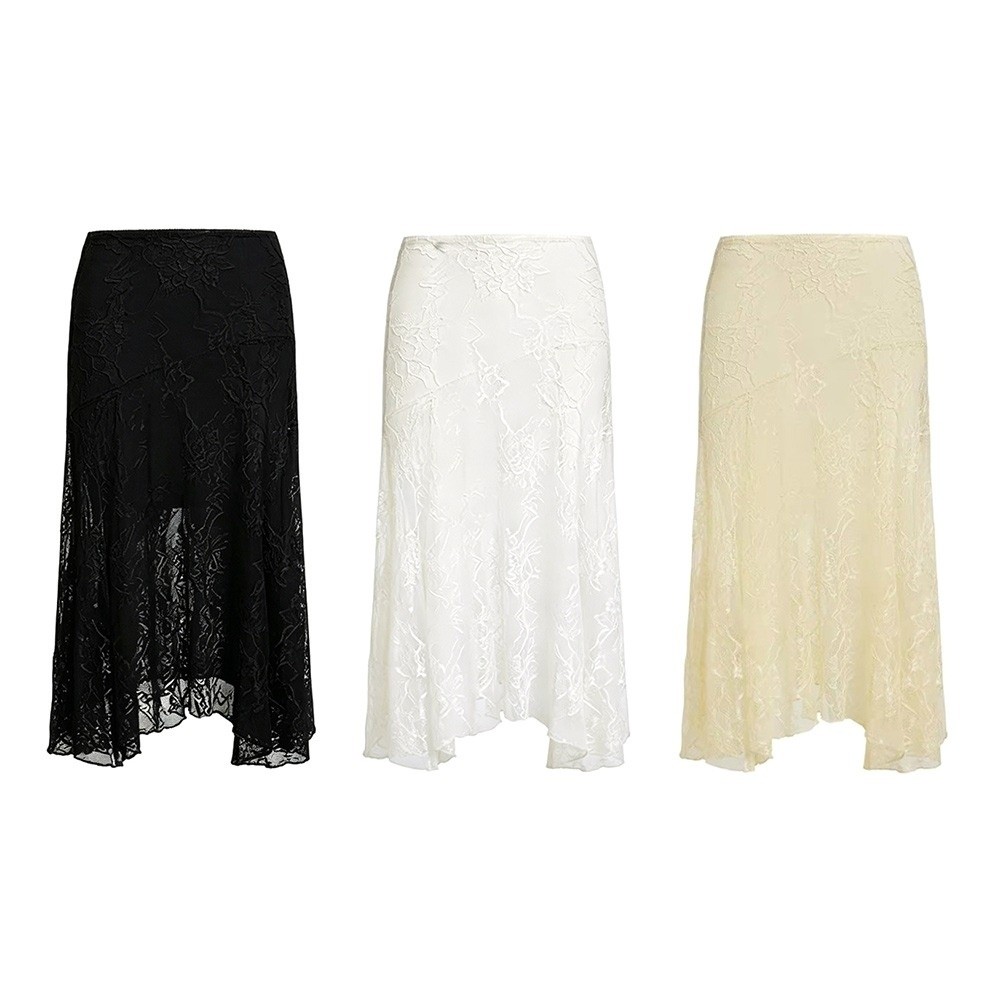 Solid Color Lace Beach Dress S - Midi Skirt Floral review and price
