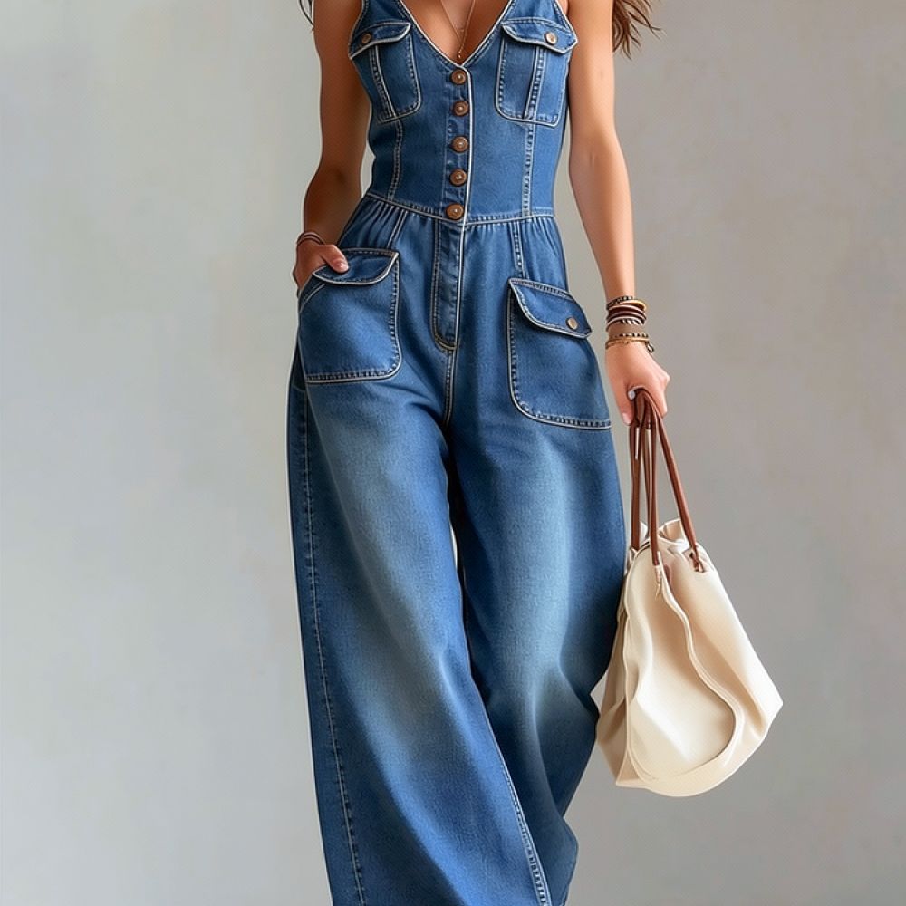 Womens Casual Washed Denim Jum - Jumpsuit Linen Relaxed review and price