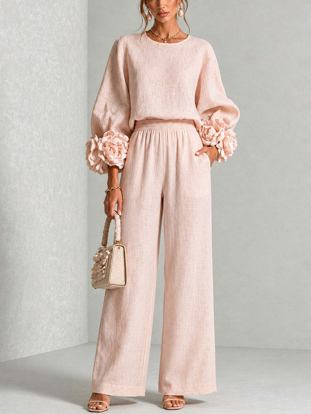 Women 2 Piece Linen Outfit O N - Linen Pant Wide review and price