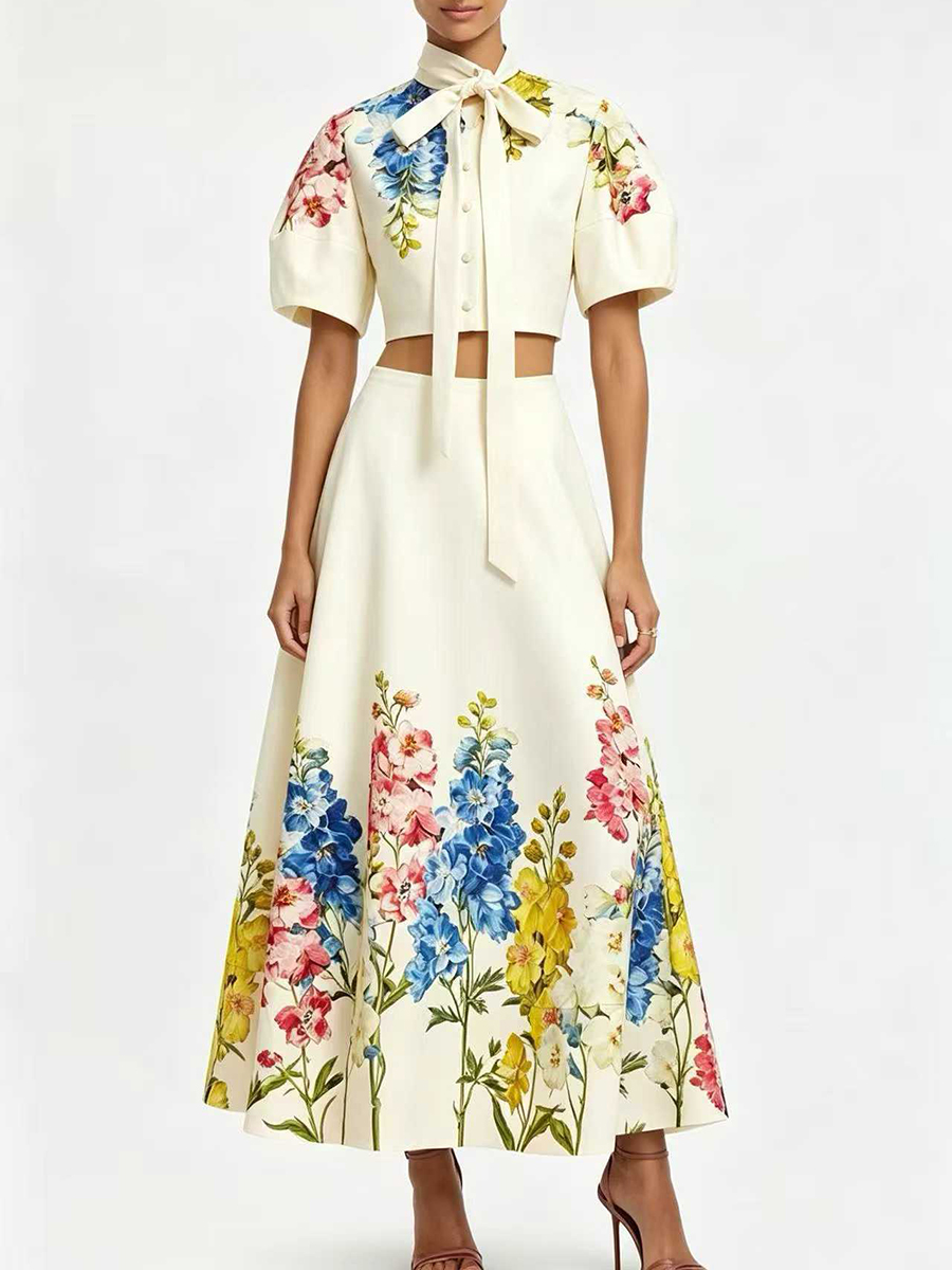 VGH Elegant Floral Printed Two - Midi Skirt Floral review and price